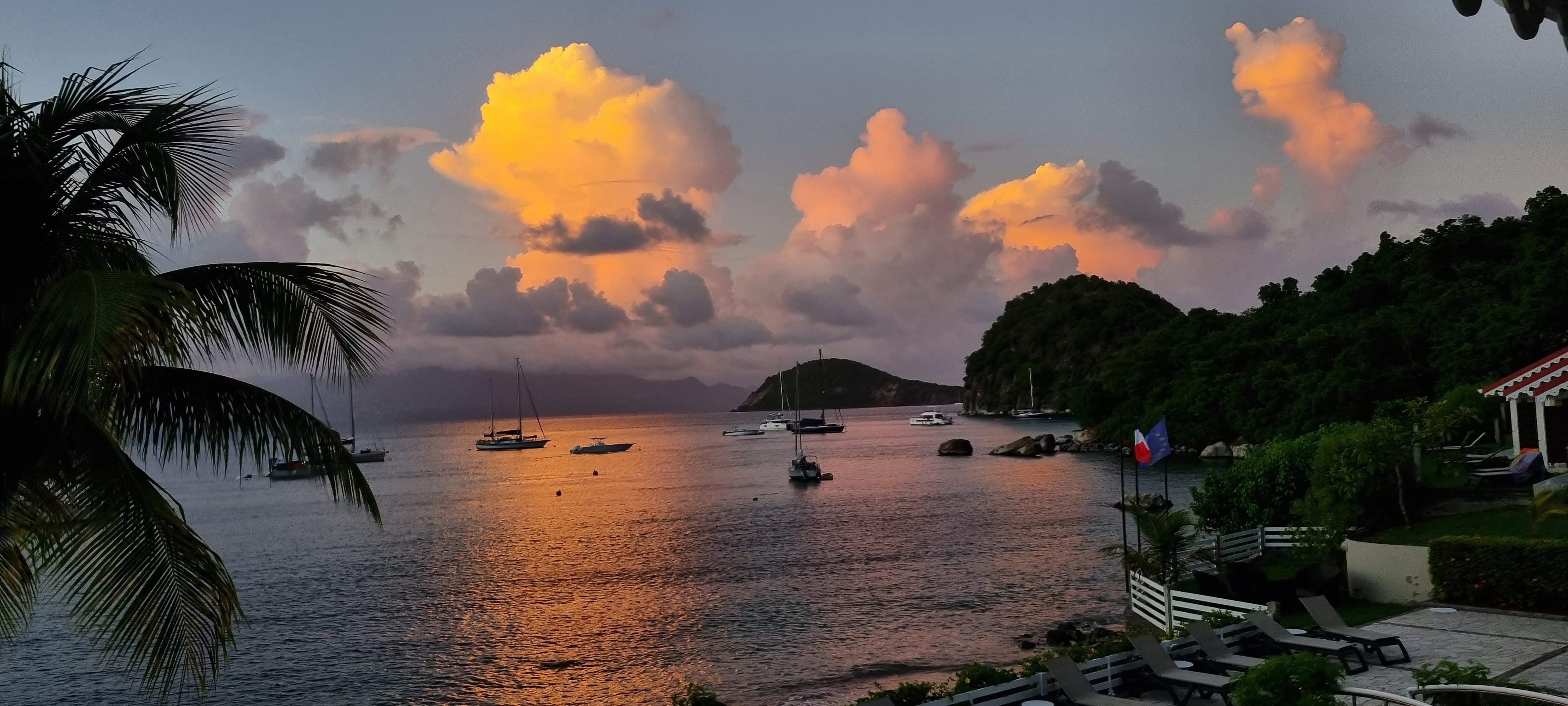 enchanting sunset of Les Saintes